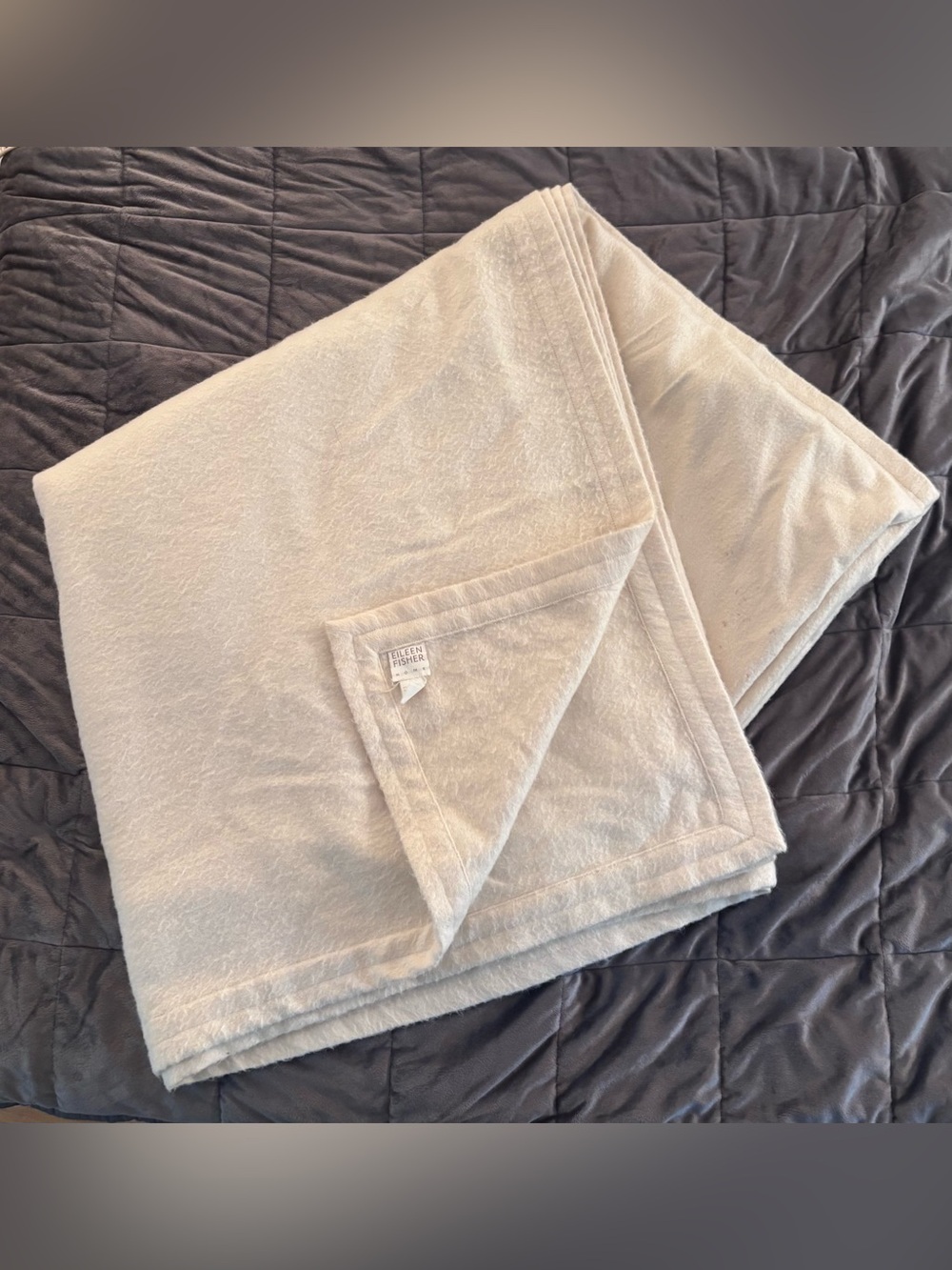 Eileen Fisher Home Royal Alpaca/Baby Alpaca Blanket in Cream Size Queen/Double